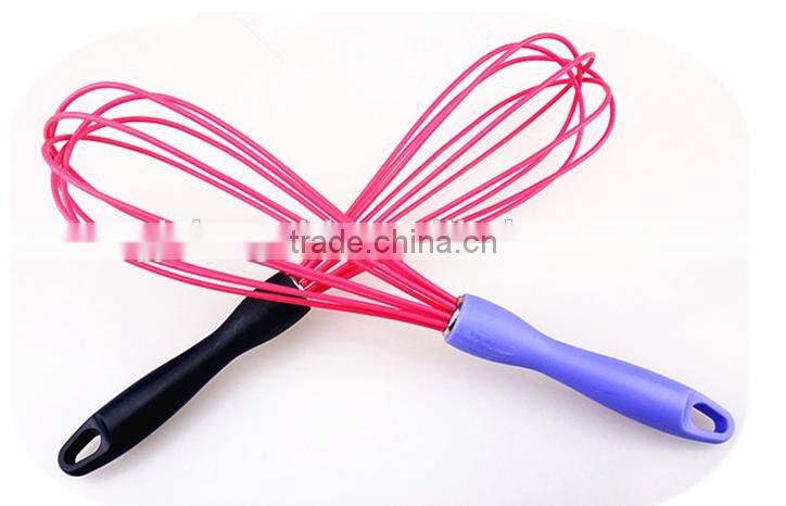 Hot sale colorful silicone whisk with PP handle Silicone Kitchen Utensils for Blending, Whisking, Beating & Stirring