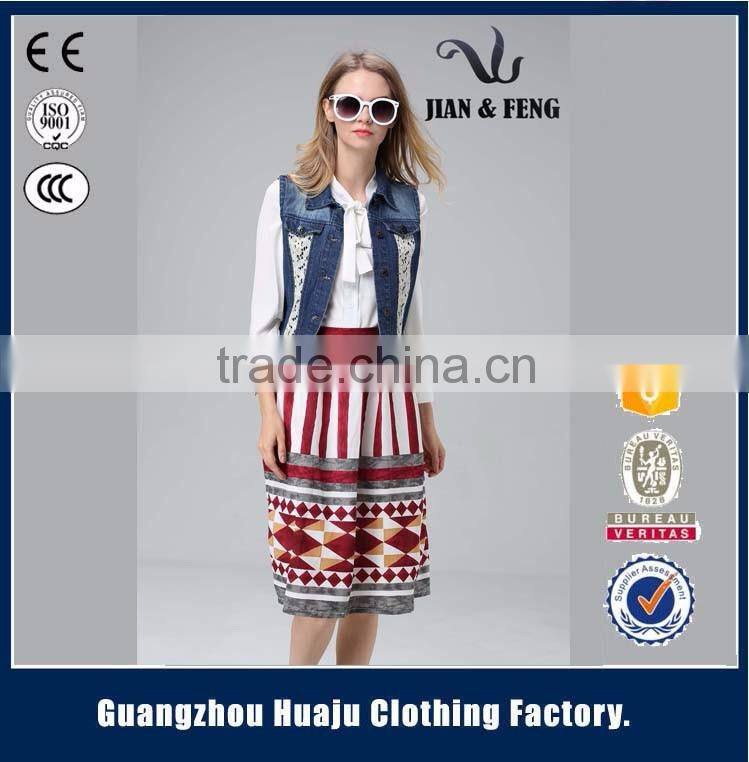 2016 New arrival sleeveless denim vest jean jacket for women