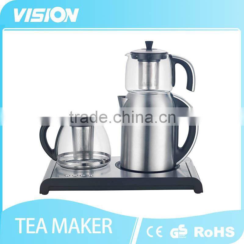 8995T-H3 Electric stainless steel Tea kettle set with turkish kettle
