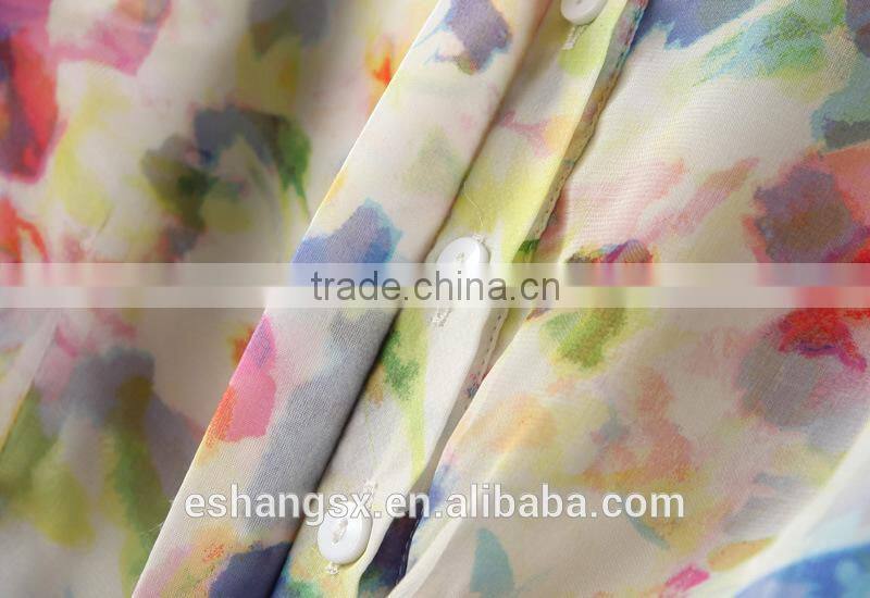 2014 new style printed floral chiffon dresses