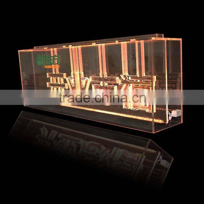 2015 new acrylic ice sculpture with LED lights, LED edge sign