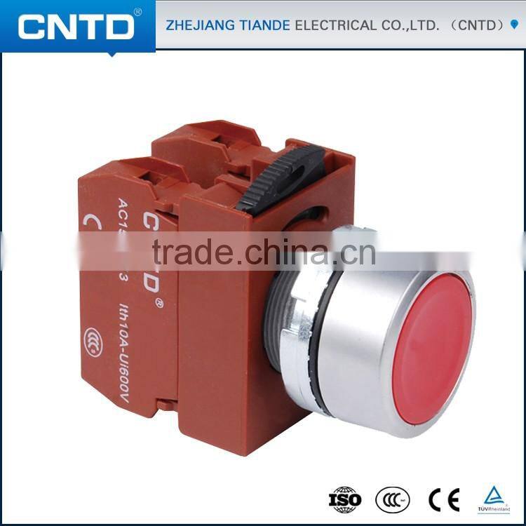 CNTD Waterproof High Quality 22MM Flat button Pushbutton Switch C2PNF