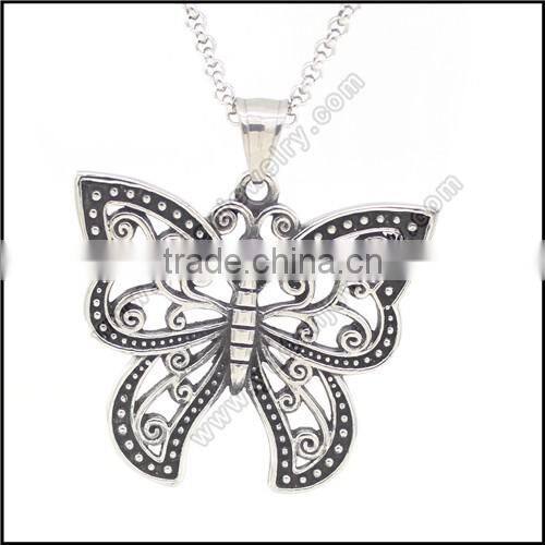 custom engrave butterfly pendant necklace