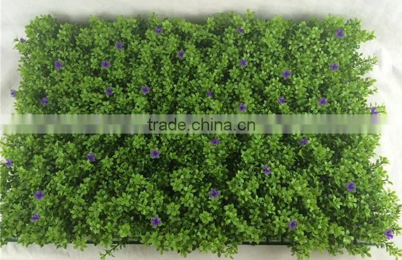 real touch 40*60cm green artificial grass carpet with purple flowers