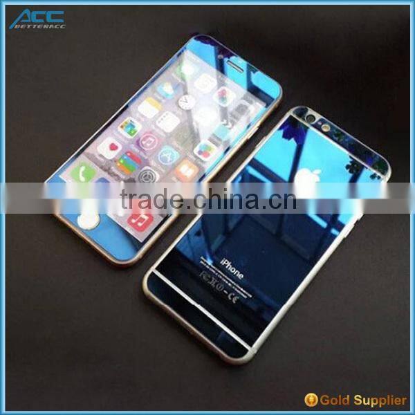 2015 new arrived hot selling factory cheap metallic plating color tempered glass screen protector for iPhone 6 6Plus