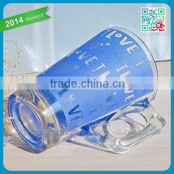 Hot sale high quality coffee glass with handle wholesale colored coffee glass