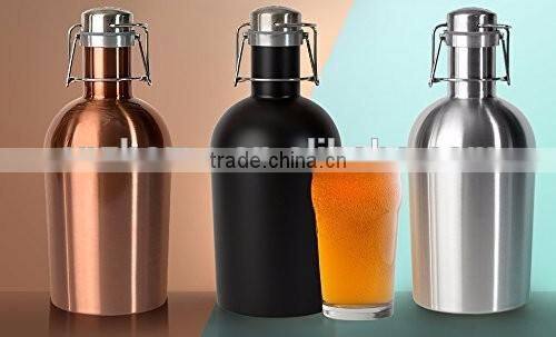 Stainless Steel Beer Growler 64 oz, 2L vacuum beer pot