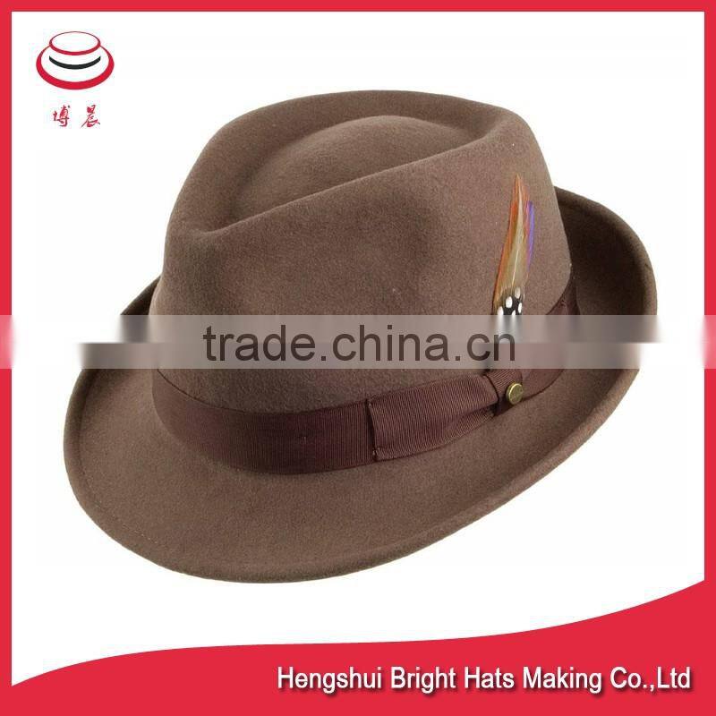 Eco- Friendly Trilby Fedora Hats Wool Felt Caps
