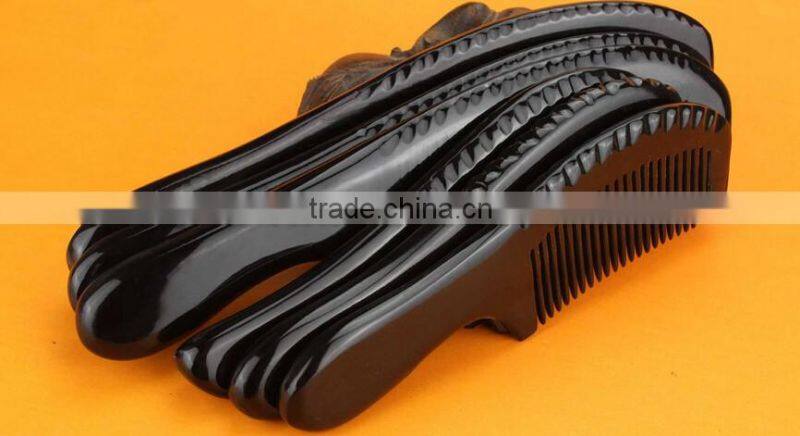 Real Cow OX Horn Hair Comb with Handle