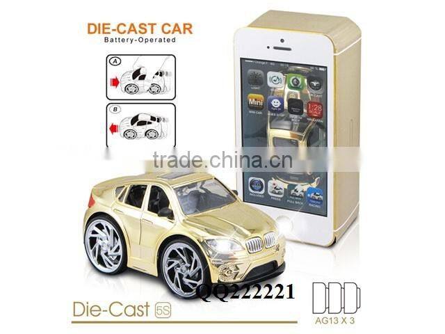 1:28 Hand-Driven Reaction Plated Metal toy car with light &music