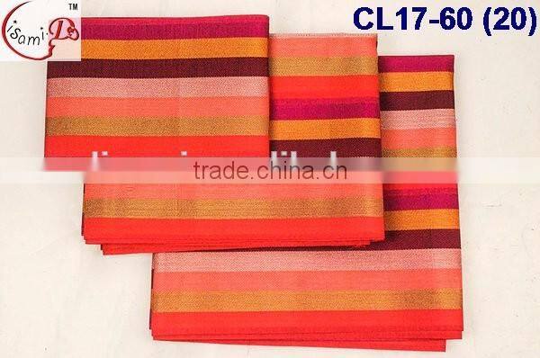 CL17-60(19) March promotion big sale colorful line African high quality new Aso oke headtie handcut three pieces aso oke headtie