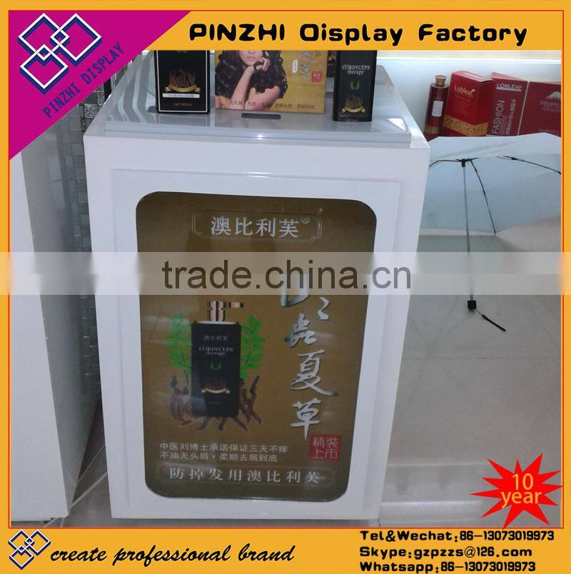 White baking finished small wooden showcase