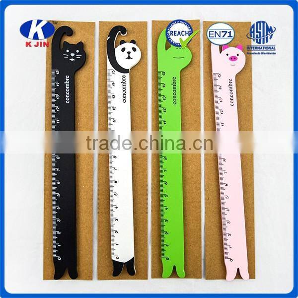 Promotion cheap 15cm cute wood printing ruler with custom for school