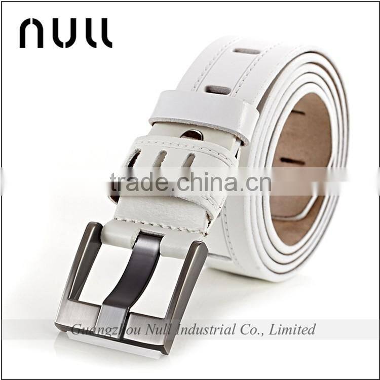 brown / white fashion design factory wholesale leather belt strap belt buckle manufacturers
