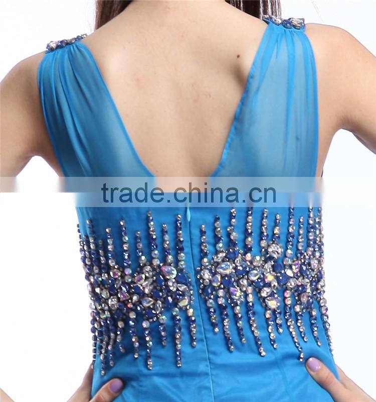 Factory Directly Sell Heavy Beaded Turquoise Blue Bridesmaid Dresses