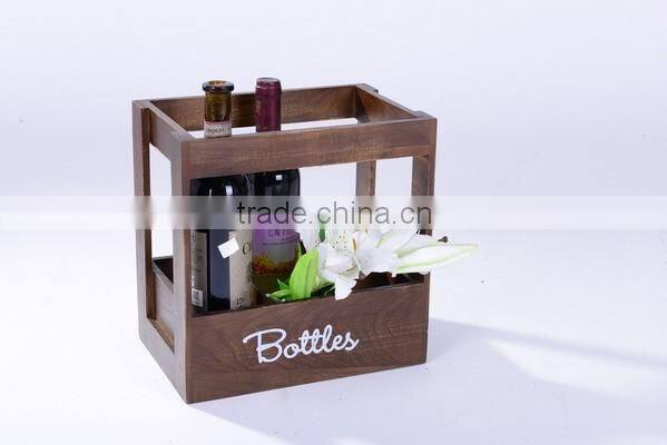 2 Bottle Brown Color Packaging Wooden Wine Boxes