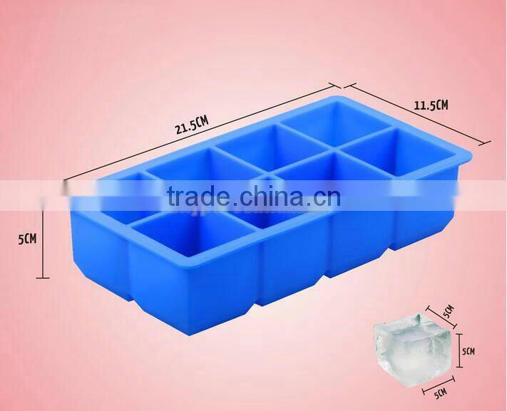CUBED ICE Maker Large Cube Square Tray Molds Whiskey Ball Cocktails Silicone Big