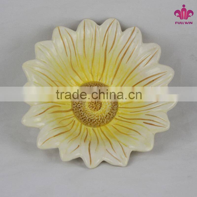 new design beautiful ceramic flower shape bowl with spring decoration