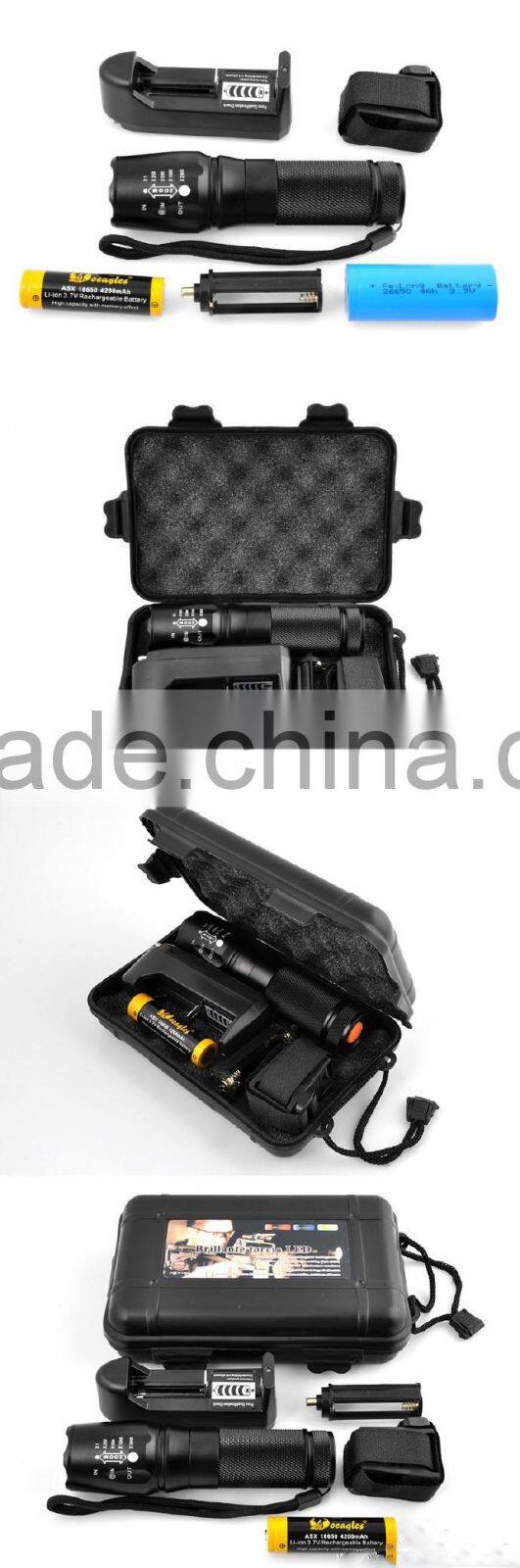 Wholesale price 5 mode T6 Led 18650 Rechargeable Aluminum Flashlight