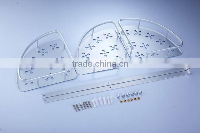 3 tier Triangle Bathroom Basket Bathroom Corner Shelf Hanger aluminum Bath Shelf Bathroom Storage Basket