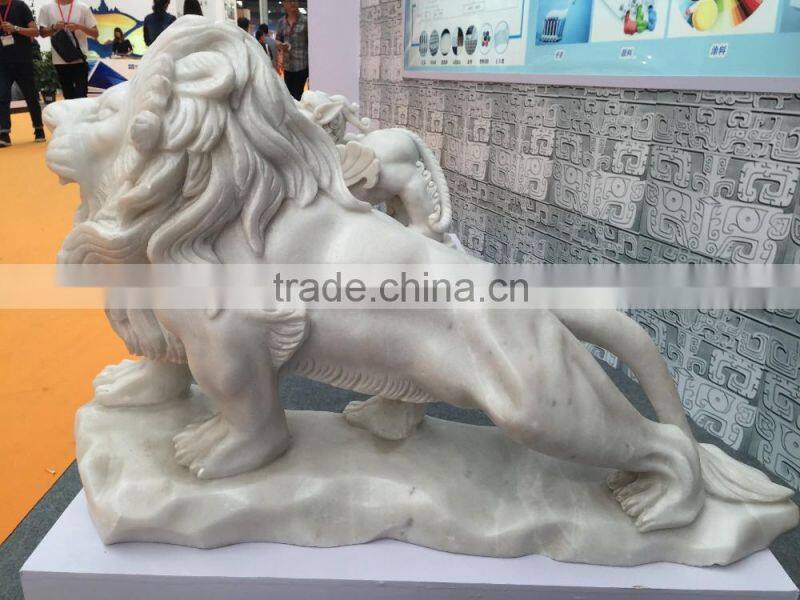 small granite lion statue