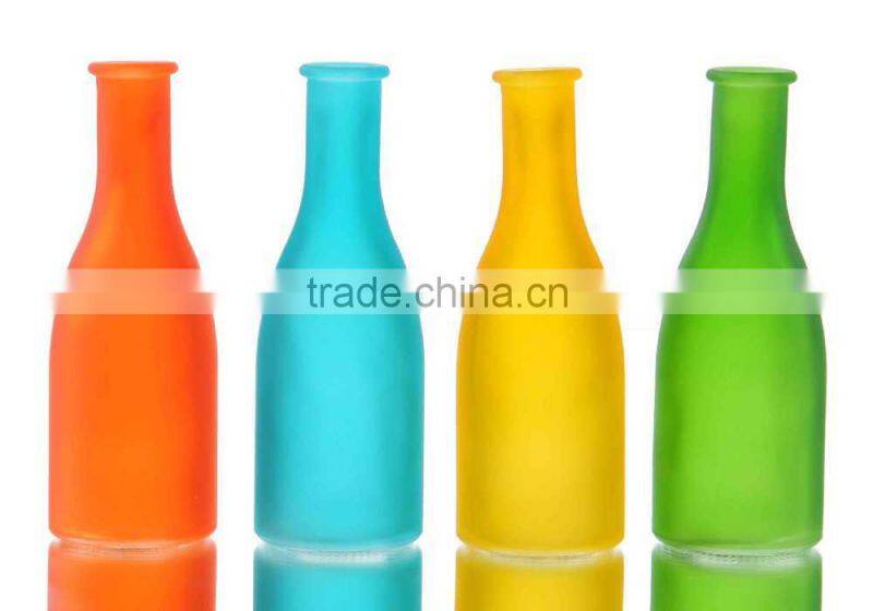 Daisy Frosted Color Glass Vases