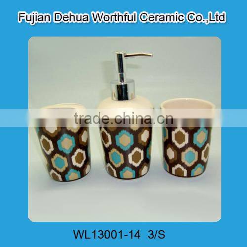 Simple design ceramic hotel bathroom accessories for wholesale