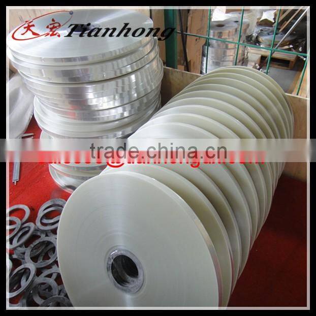 discount light green color polester PET mylar tube tape used for stretch film aluminium foil price wrapping PET melinex coil