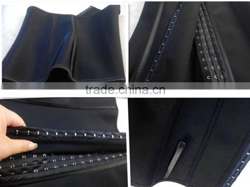 Black Color 3 Layers Tummy Control Women Body Shaper Shapewear Waist Trainer Latex Waist Cinchers