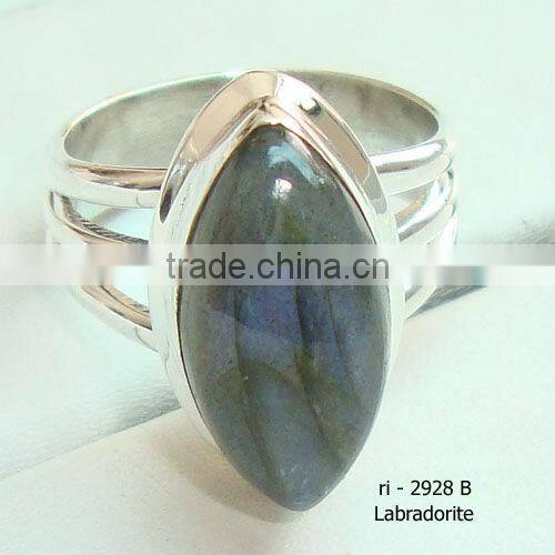Blue lapis lazuli stone 925 silver fashion ring