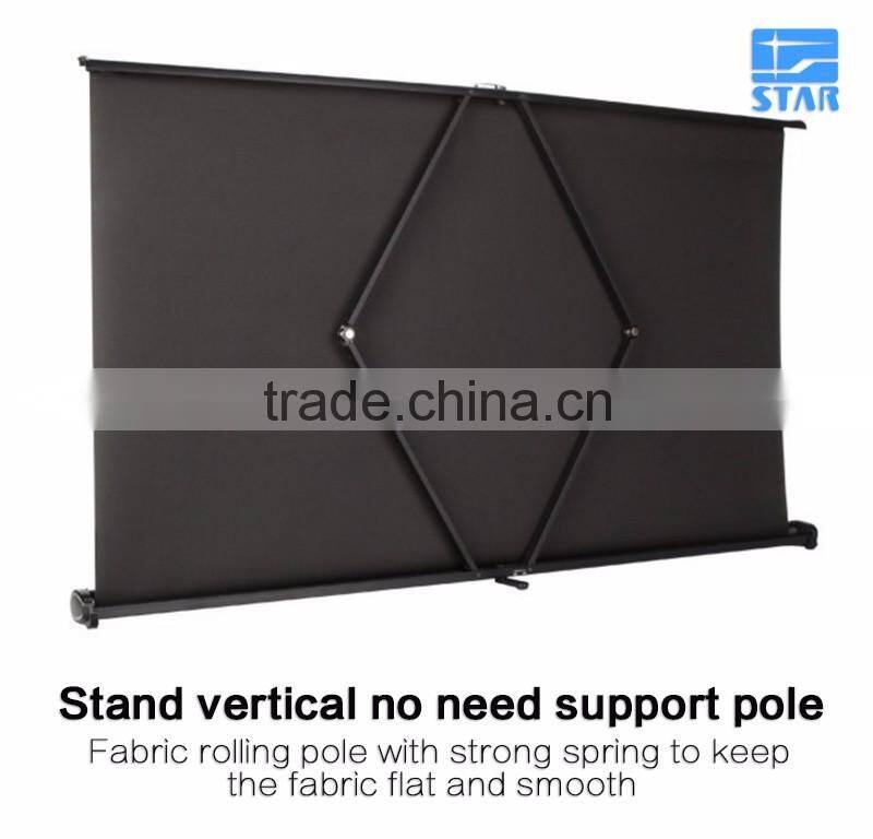 Golden Pink portable mini projector screen table roll up HD 3D screen for business presentation small team meeting 30" 40" 50"