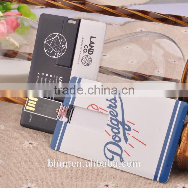Chinese Bulk Promotion OEM Logo USB 2.0 ultra-thin credit card usb flash disk