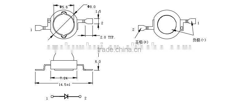 Wholesales high power led bridgelux chip 1 watt led diodes white red yellow green warm white blue