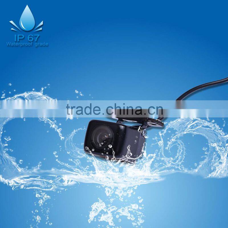 Auto parking assist wide angle rear camera with adjustable bracket