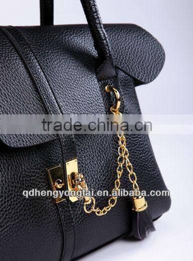 2016 Fashion PU leather handbag with chain
