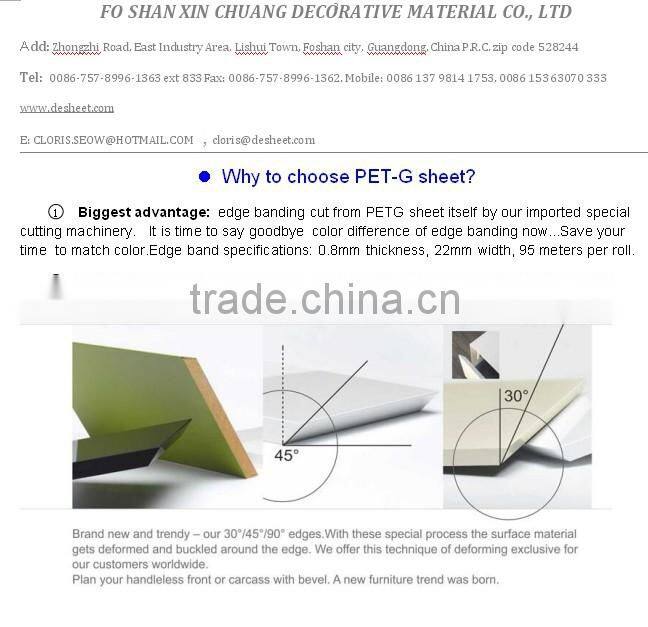 Ivory color acrylic sheet/PETG sheet for door panel /furniture door