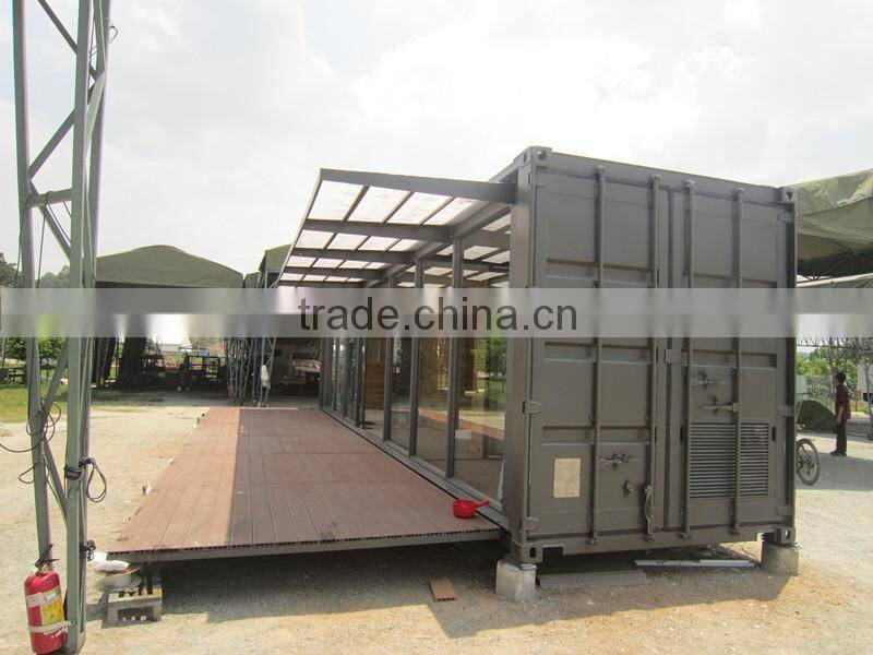 mobile container house with folding deck