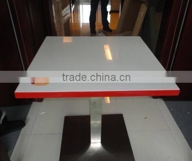 High glossy artificial Stone Restaurant dining table and chairs,soid surface coffee table,KFC Table