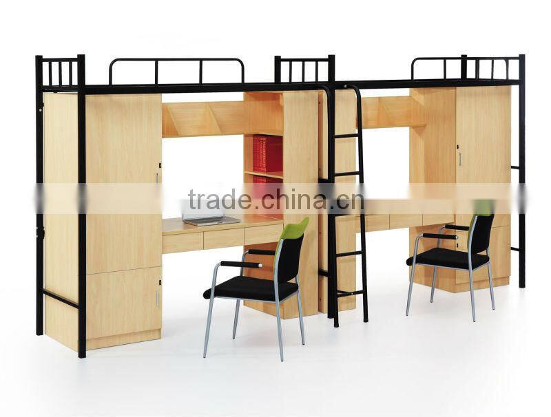 2012 HOT sale high qaulity steel school furniture/ bunk bed with locker