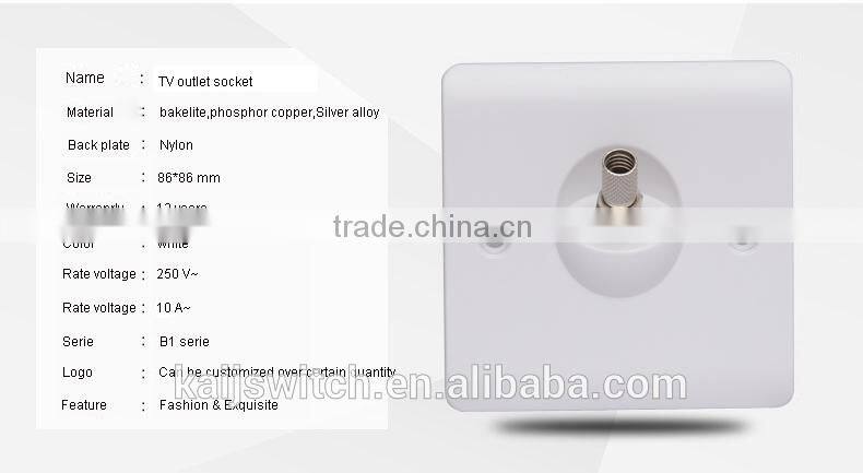 OEM cheap electrical white bakelite material 250v 10a tv plug socket