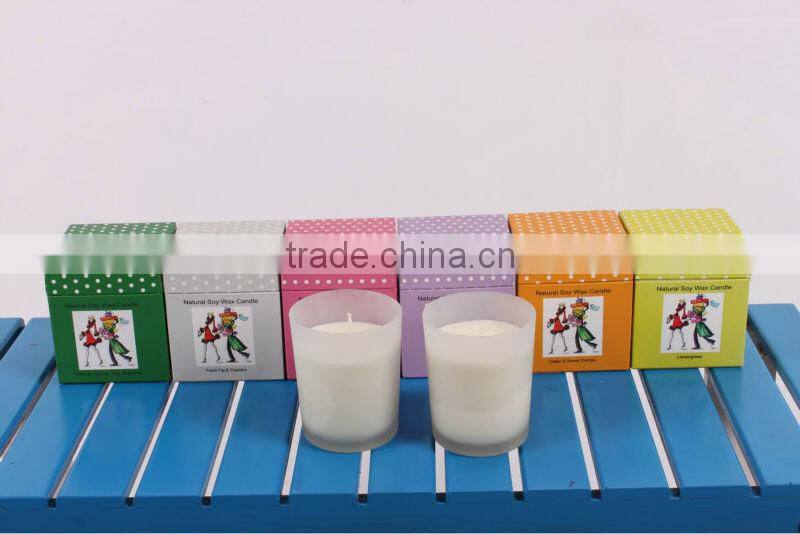 Water Lily Smokeless Natural Scented Soy Wax Candle in glass jar for Christmas