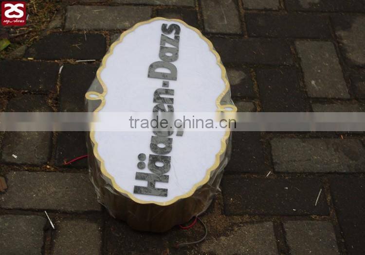 advisting front acrylic surface stainless steel side custom signage