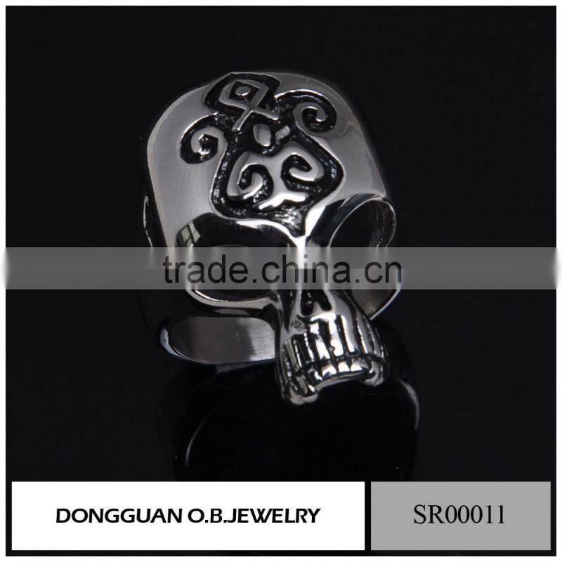 New Arrival Stainless Steel Skull Biker Ring/Motorcycle Piston Ring Design For Men