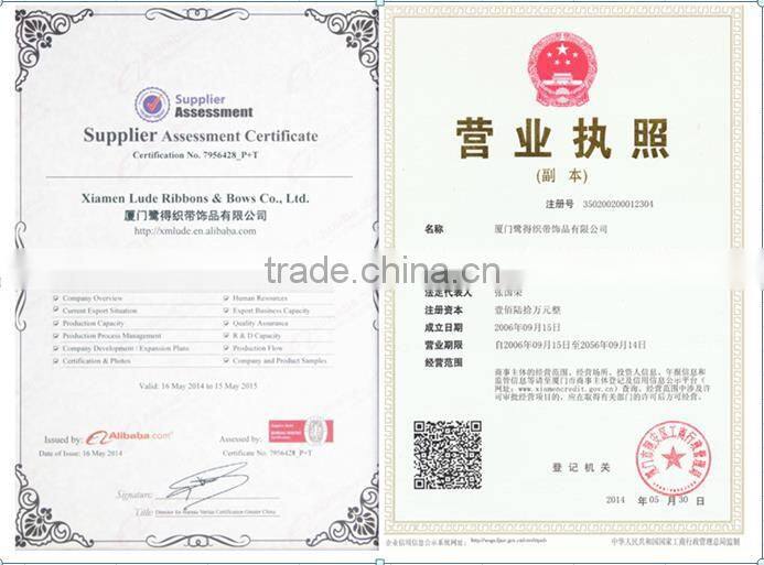 Wholesale Blue color satin ribbon with sliver edge