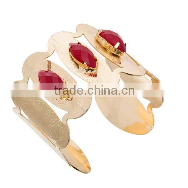 2014 Rhinestone Beads Thin Metal Stainless Steel Charm Bracelet