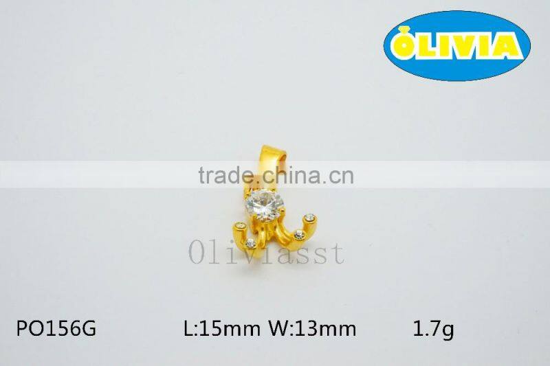 Olivia 2016 New Fashion Modern 316 Stainless steel Cast Metal Classic Single Shining Diamond Pendant