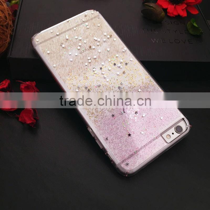 luxury Contrast color Flash powder pc shell cover for iphone
