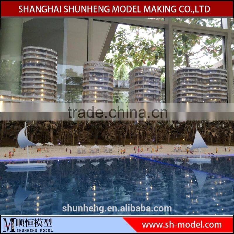 high quality customize handmade scale architectural model with custom wooden base