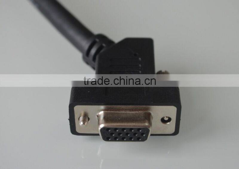 3ft Premium Shielded HD15 VGA/SXGA Male to Female Cable with 45 degree Angled Female Connector