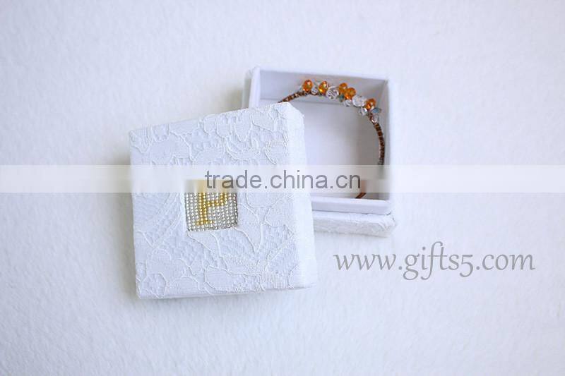 Hot sale jewelry box wedding gift jewelry box with beaded name plate of P
